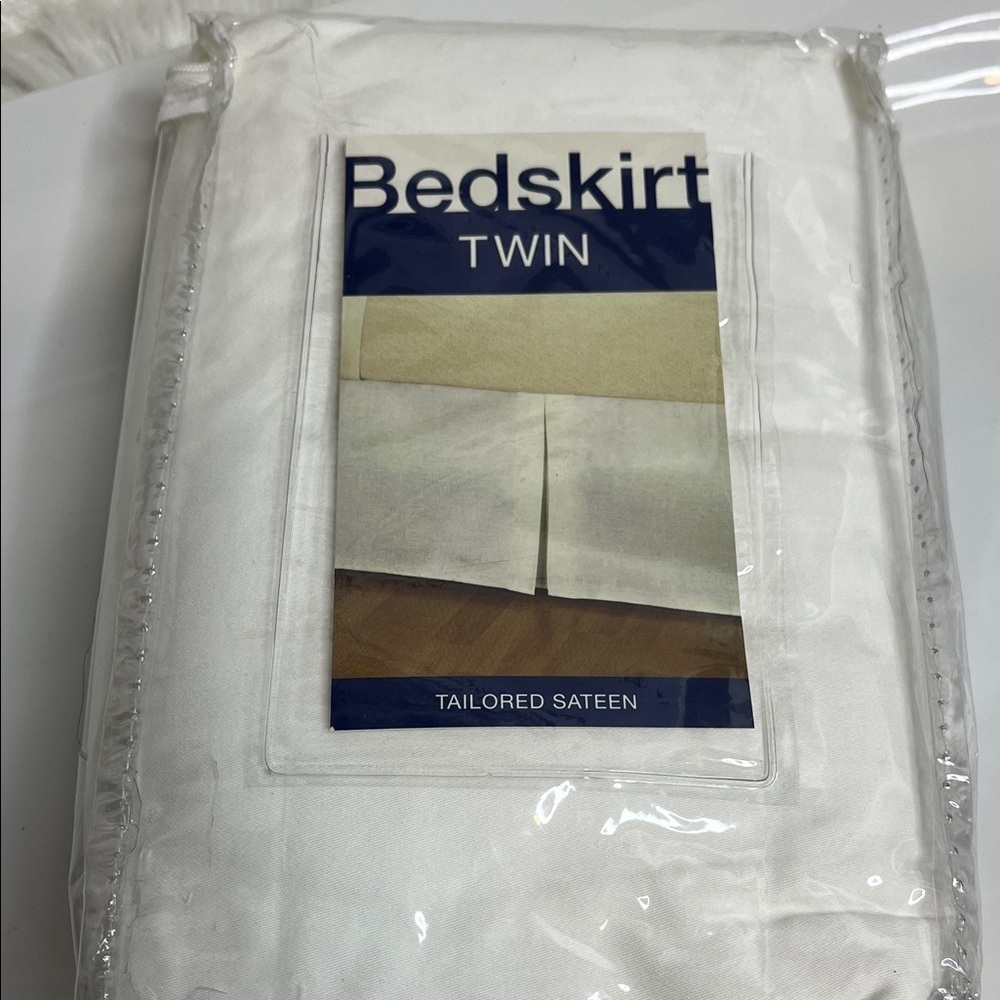 Tailored Sateen Twin Bedskirt - White
